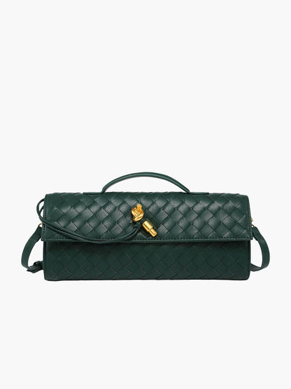 Handtasche Damen | Gewebtes Design mit Goldverschluss 16