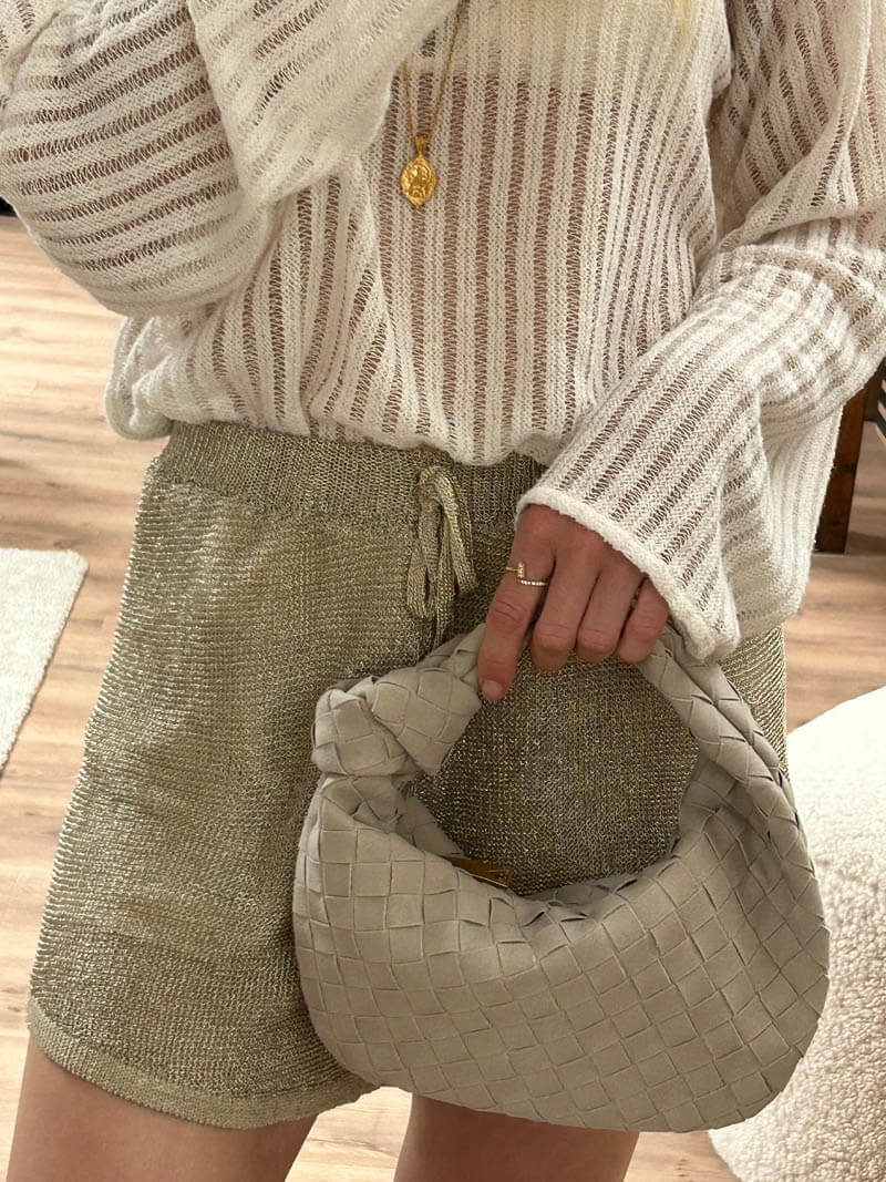 Damen Umhängetasche Knotendesign Vegane Handtasche 2