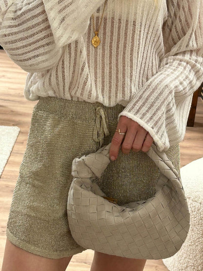 Damen Umhängetasche Knotendesign Vegane Handtasche 2
