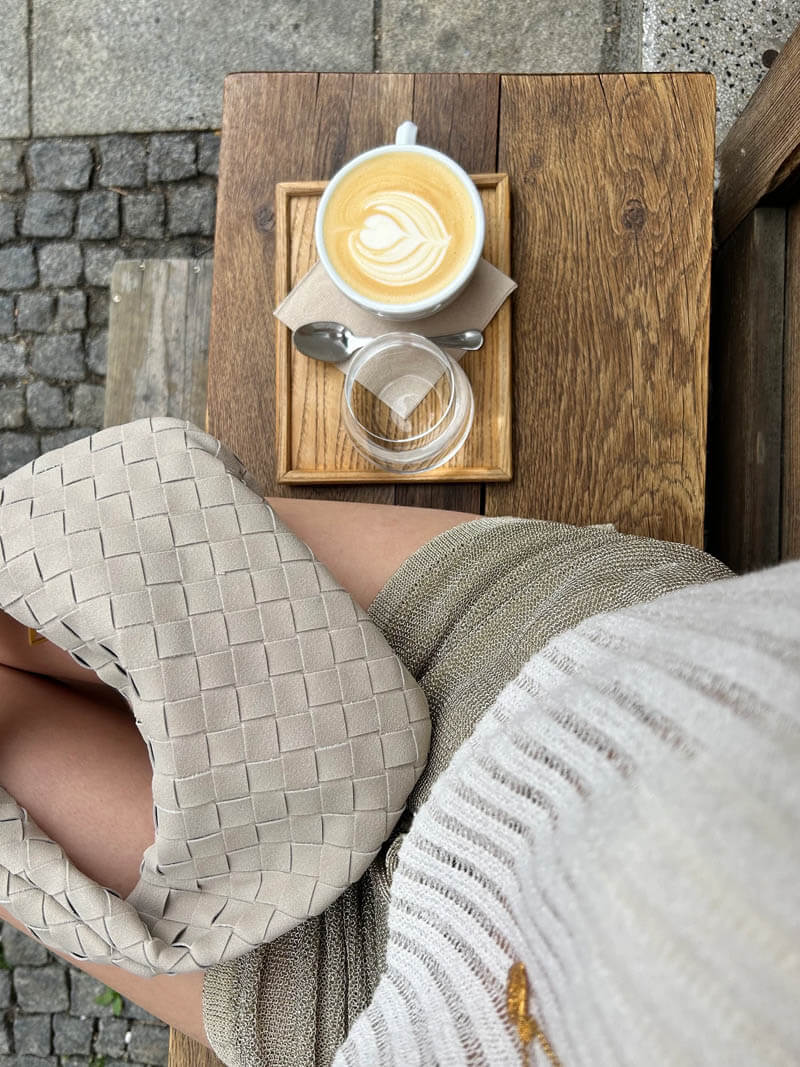 Damen Umhängetasche Knotendesign Vegane Handtasche 6