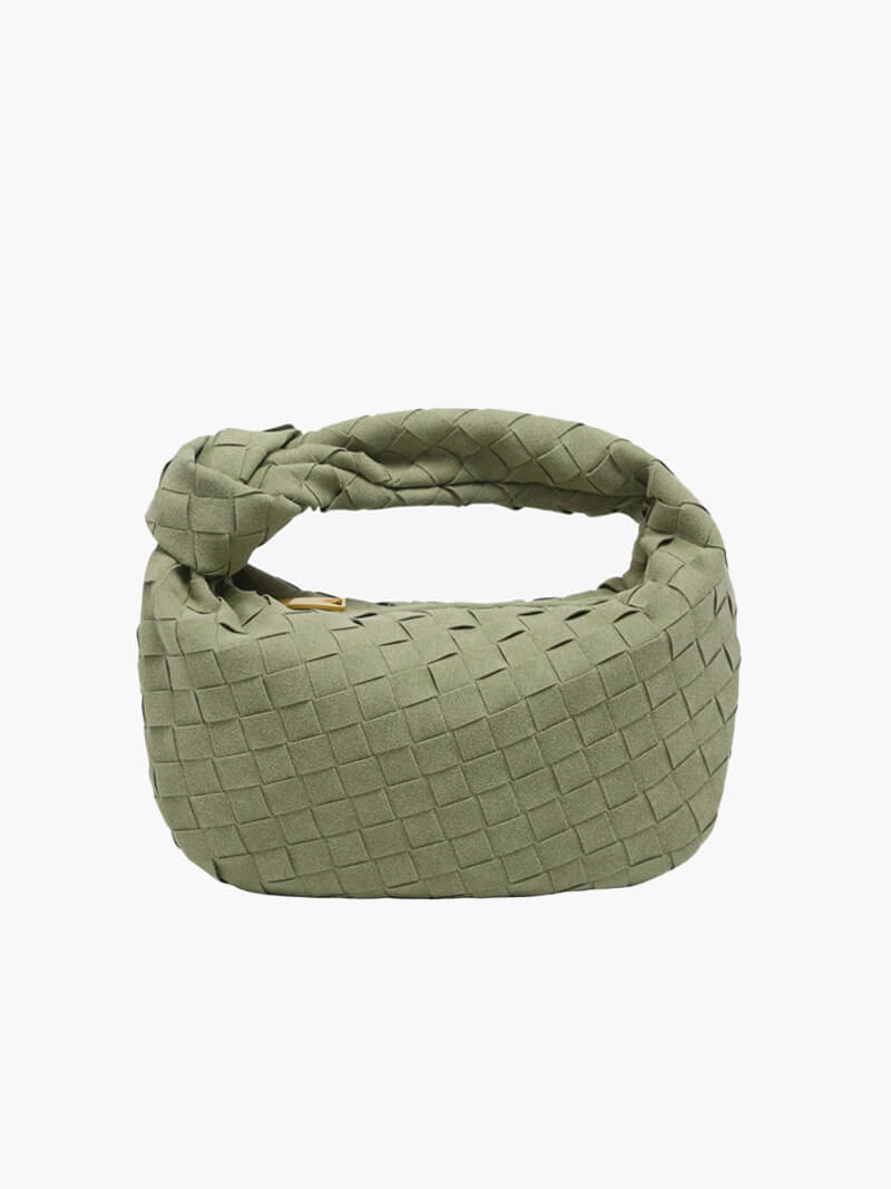 Damen Umhängetasche Knotendesign Vegane Handtasche 10