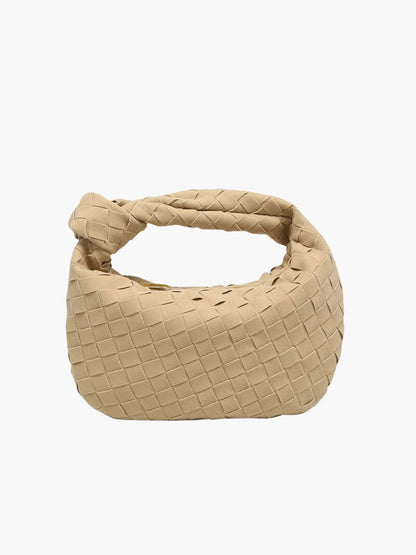 Damen Umhängetasche Knotendesign Vegane Handtasche 11