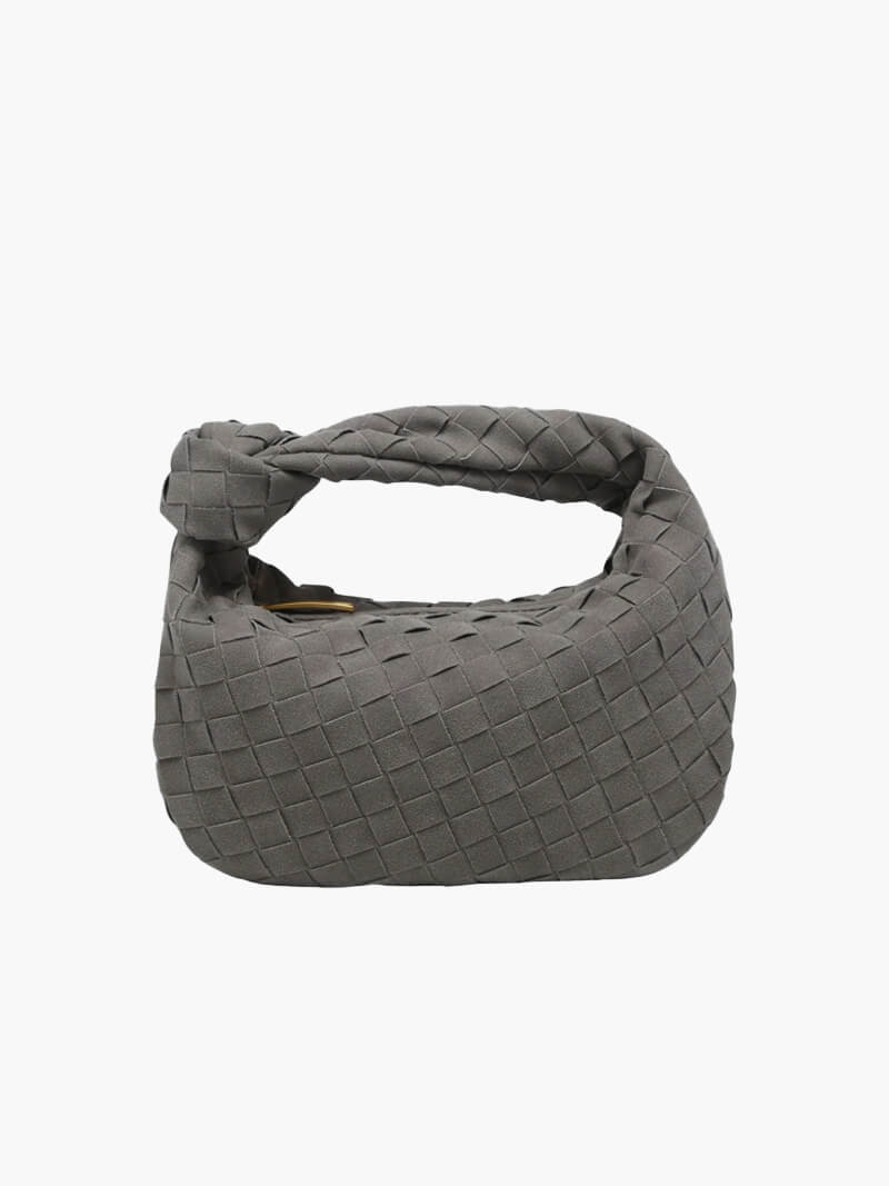 Damen Umhängetasche Knotendesign Vegane Handtasche 12