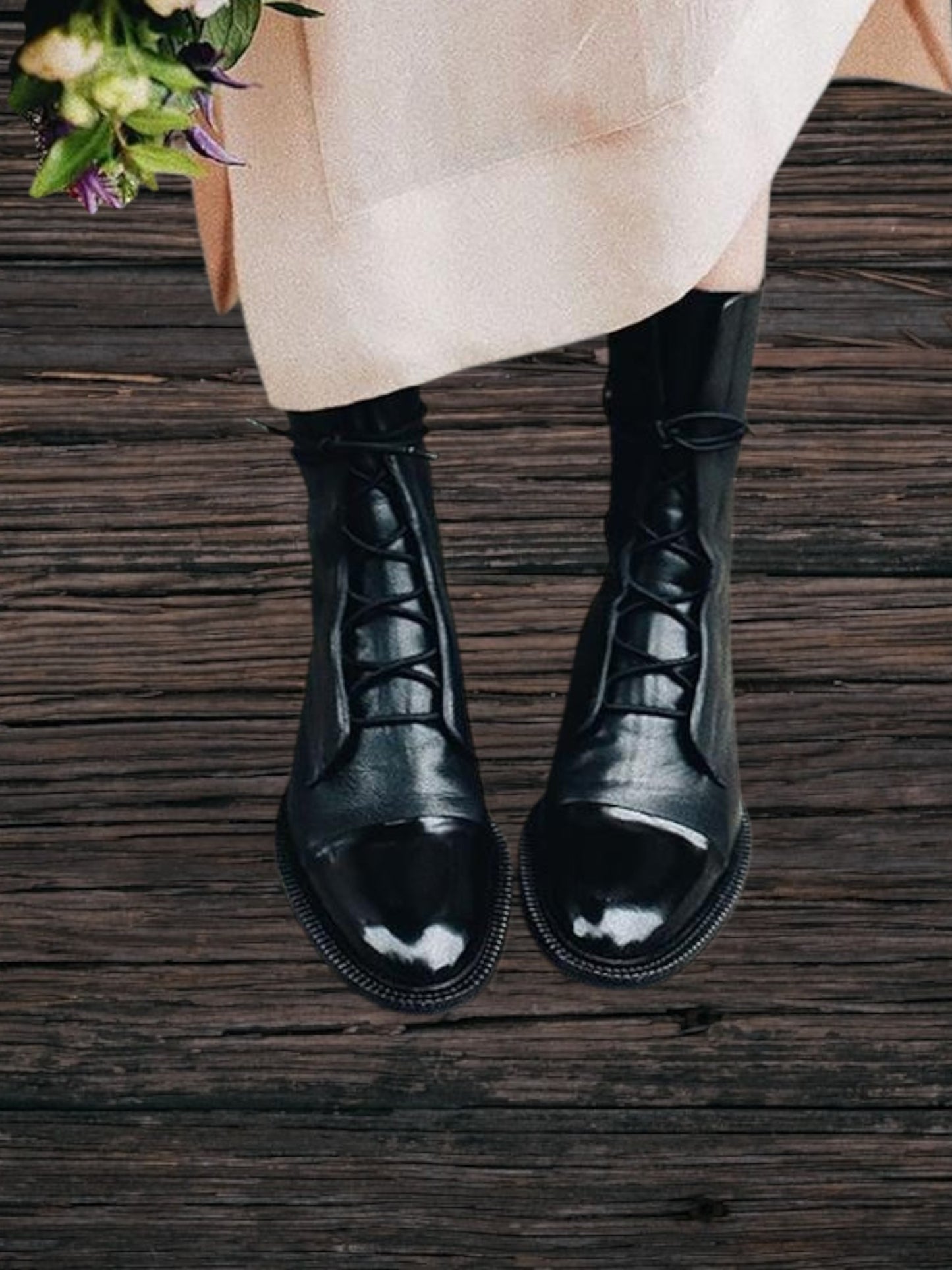 Sofia | Elegante Absatzstiefel im Vintage-Look aus hochwertigem PU-Leder mit Einlegesohle und Schnürung