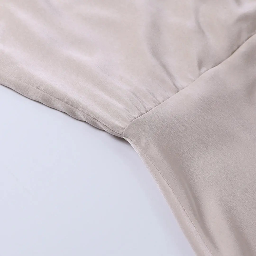 Sommerkleid Damen Satin-Look | Träger & Beinschlitz