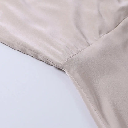Sommerkleid Damen Satin-Look | Träger & Beinschlitz