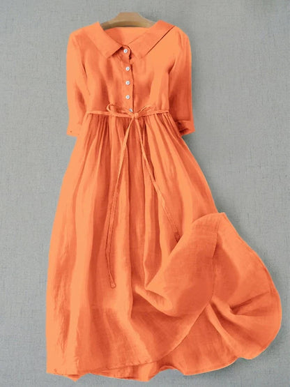 Sommerkleid Damen | Vintage-Stil mit Bindeband & Peter-Pan-Kragen