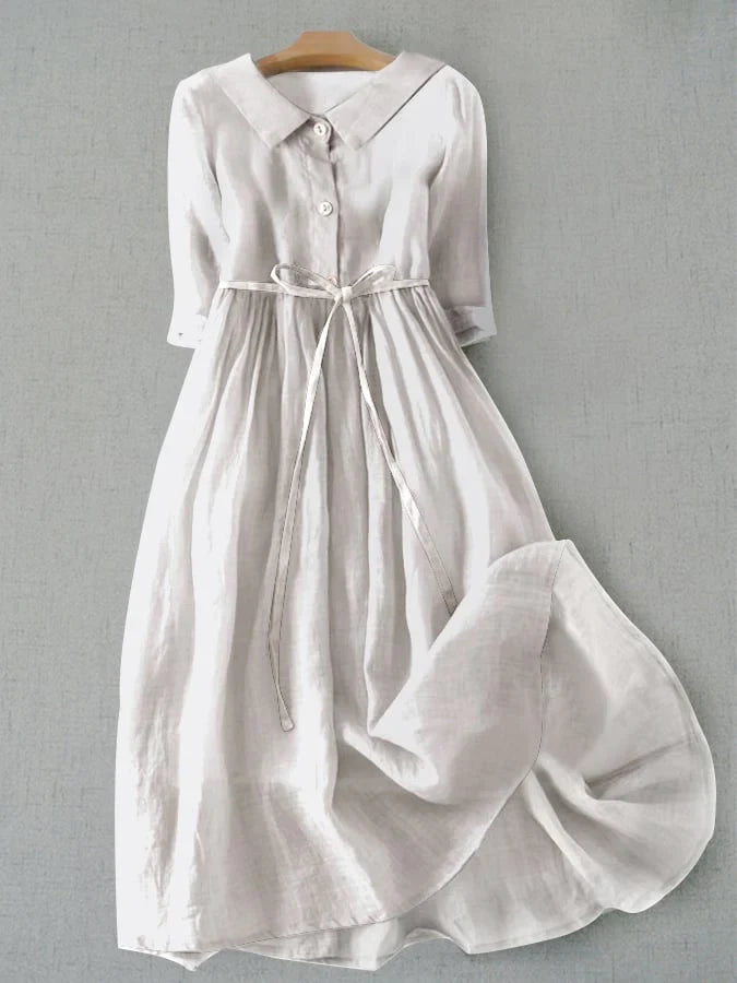Sommerkleid Damen | Vintage-Stil mit Bindeband & Peter-Pan-Kragen