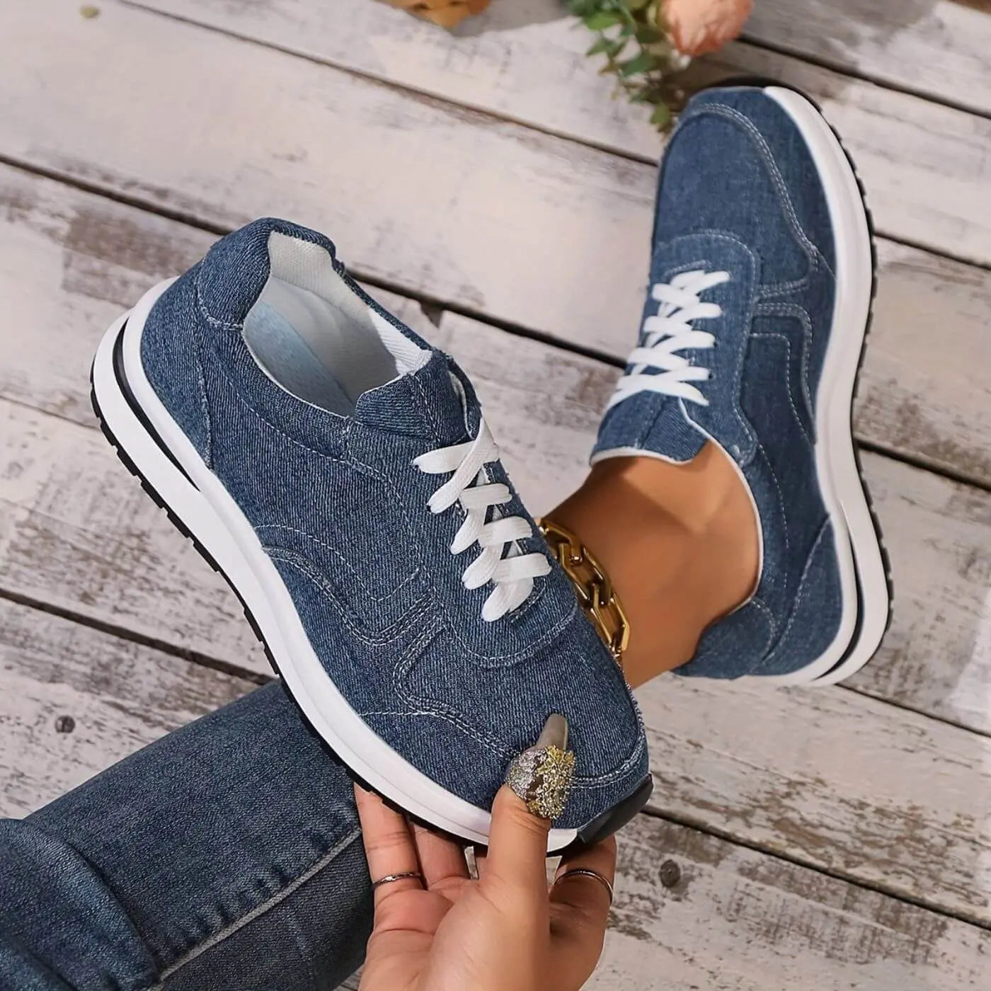Sommerschuhe Damen Denim-Sneaker | Leicht & Lässig