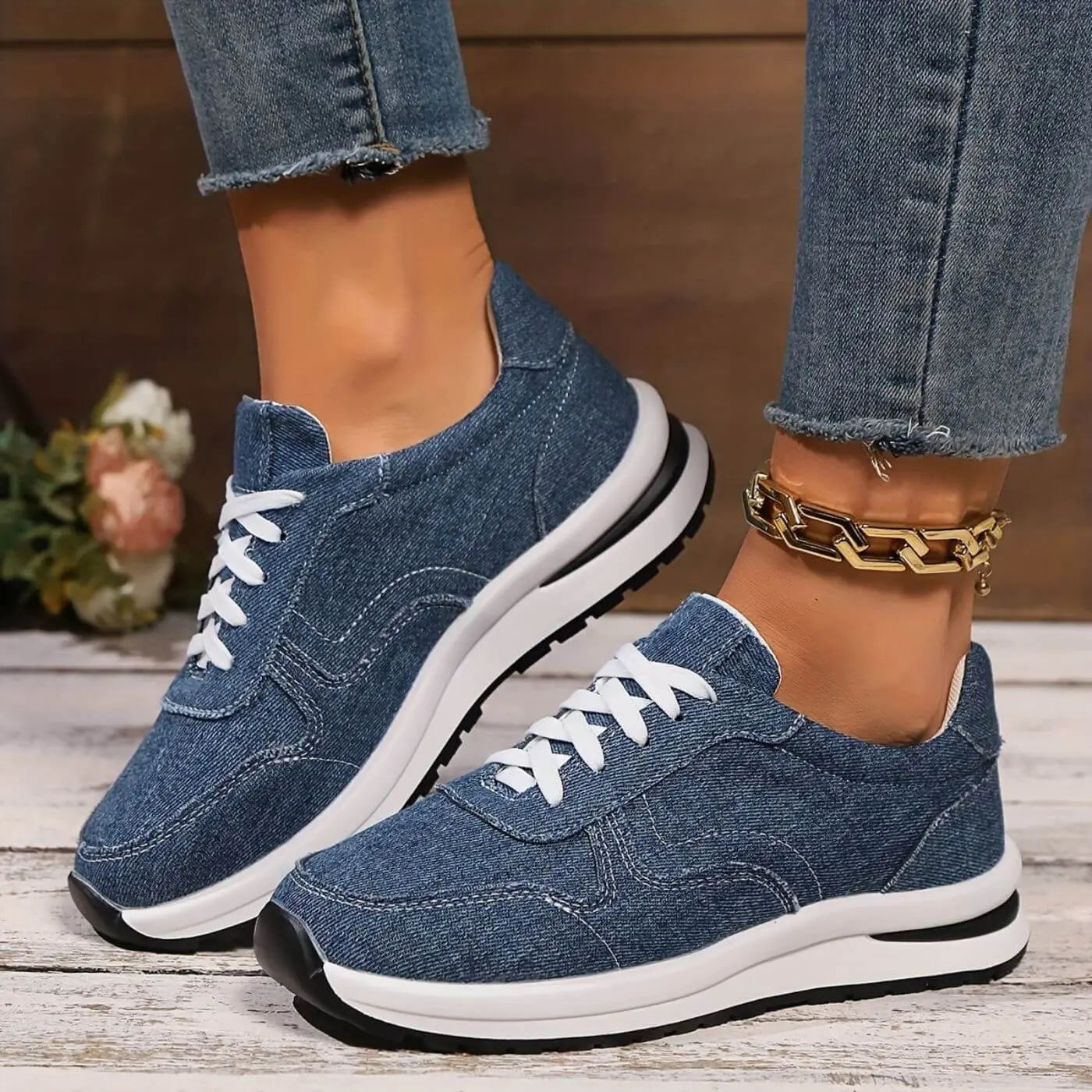 Sommerschuhe Damen Denim-Sneaker | Leicht & Lässig
