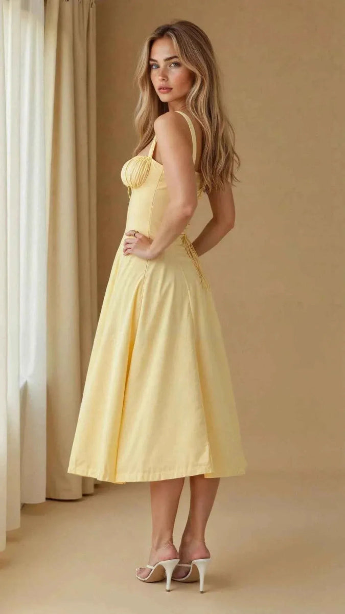 Midikleid Damen | Korsett-Oberteil & Sweetheart-Ausschnitt