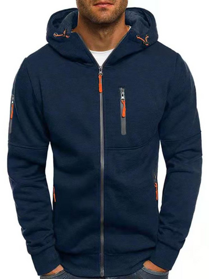 Sportjacke für Herren, Slim Fit mit Kapuze | Leicht