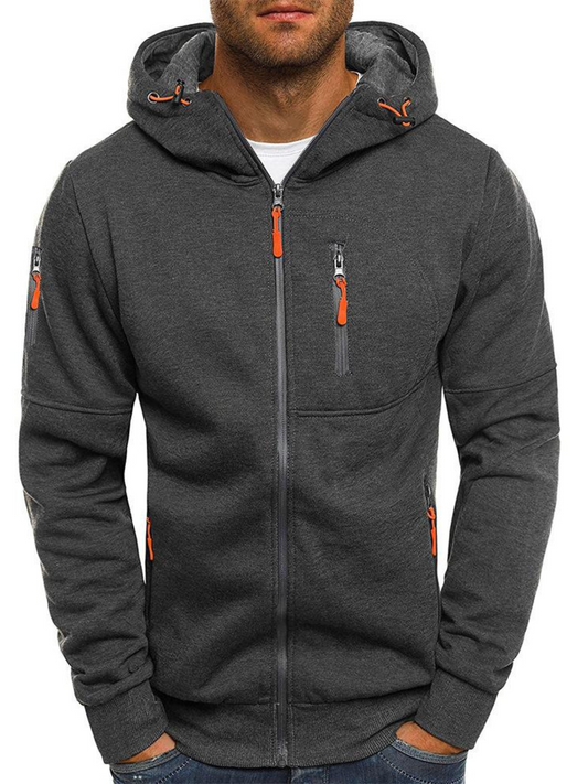 Sportjacke für Herren, Slim Fit mit Kapuze | Leicht