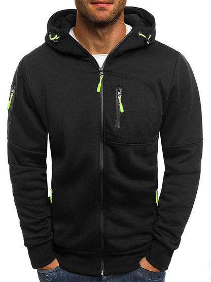 Sportjacke für Herren, Slim Fit mit Kapuze | Leicht