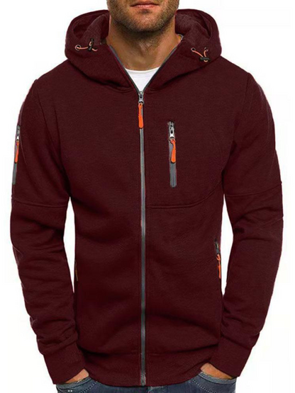Sportjacke für Herren, Slim Fit mit Kapuze | Leicht