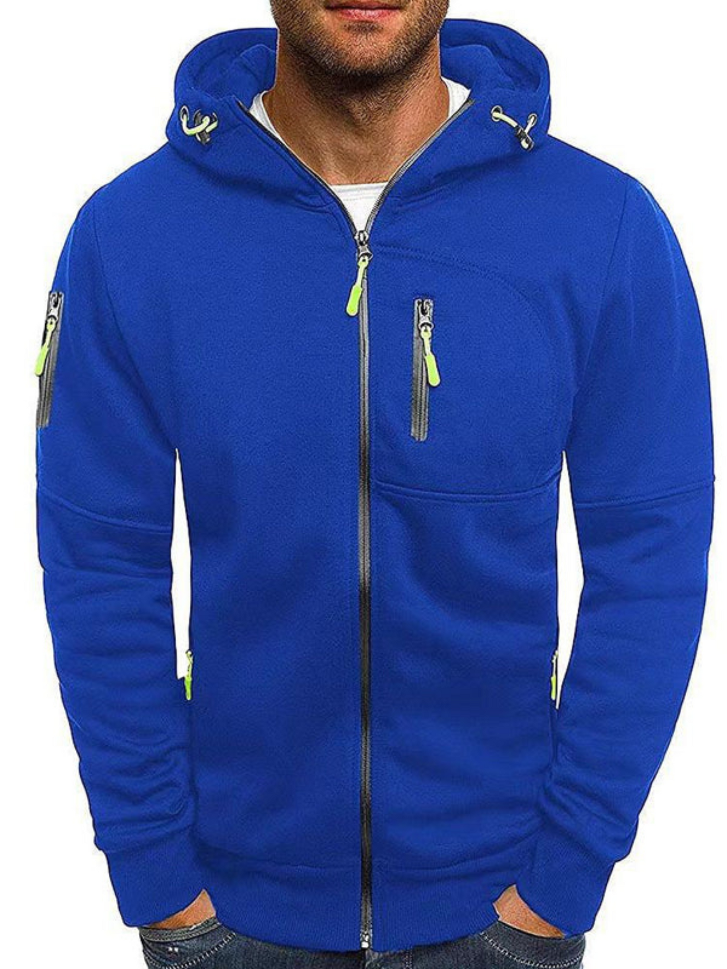Sportjacke für Herren, Slim Fit mit Kapuze | Leicht
