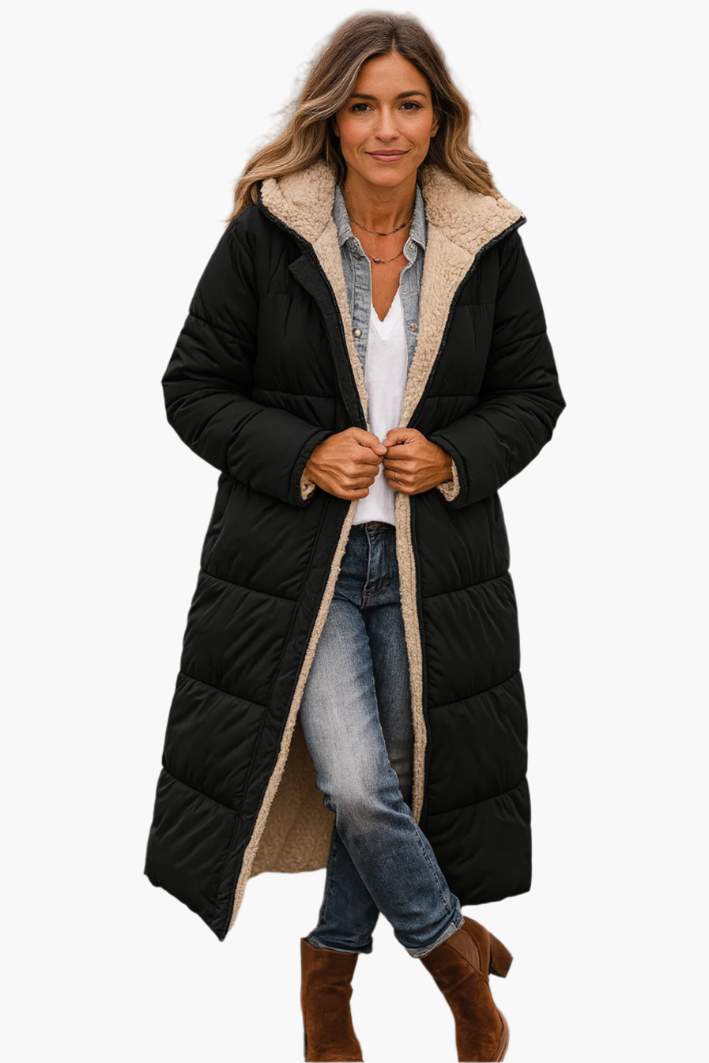 Steppjacke Damen Longline | Kapuze & Extra Warm