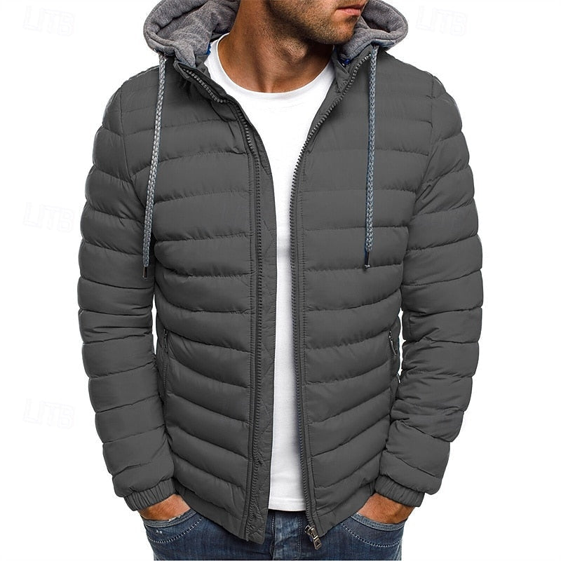 Steppjacke Herren | Wind & Kälteschutz mit Kapuze
