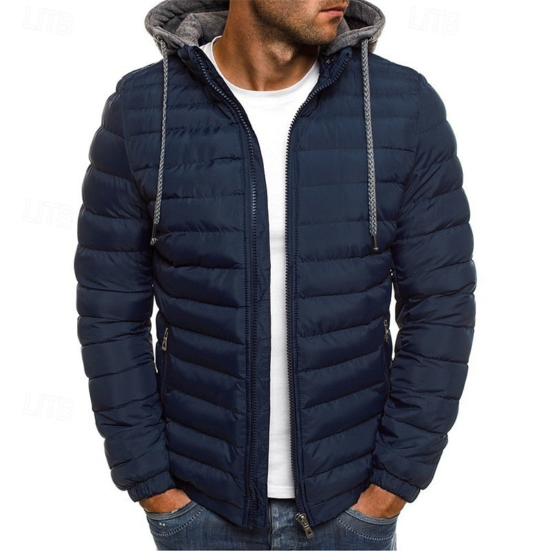 Steppjacke Herren | Wind & Kälteschutz mit Kapuze