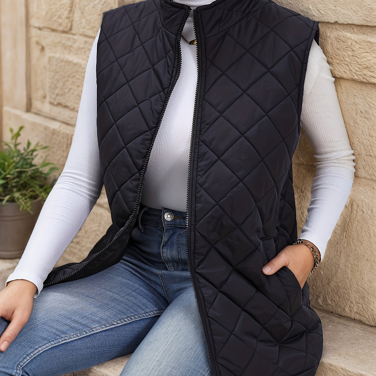 Steppweste Damen Lang | Ärmellos & Warm