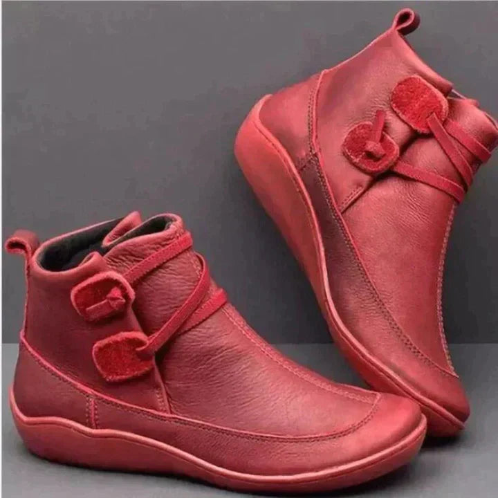 Stiefel Damen | Flache Sohle & Wickelriemen