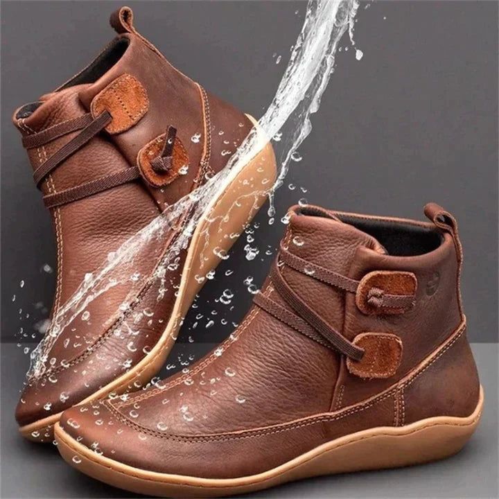 Stiefel Damen | Flache Sohle & Wickelriemen