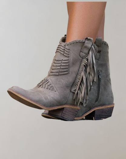 Stiefel Damen | Fransen & Western-Stickerei