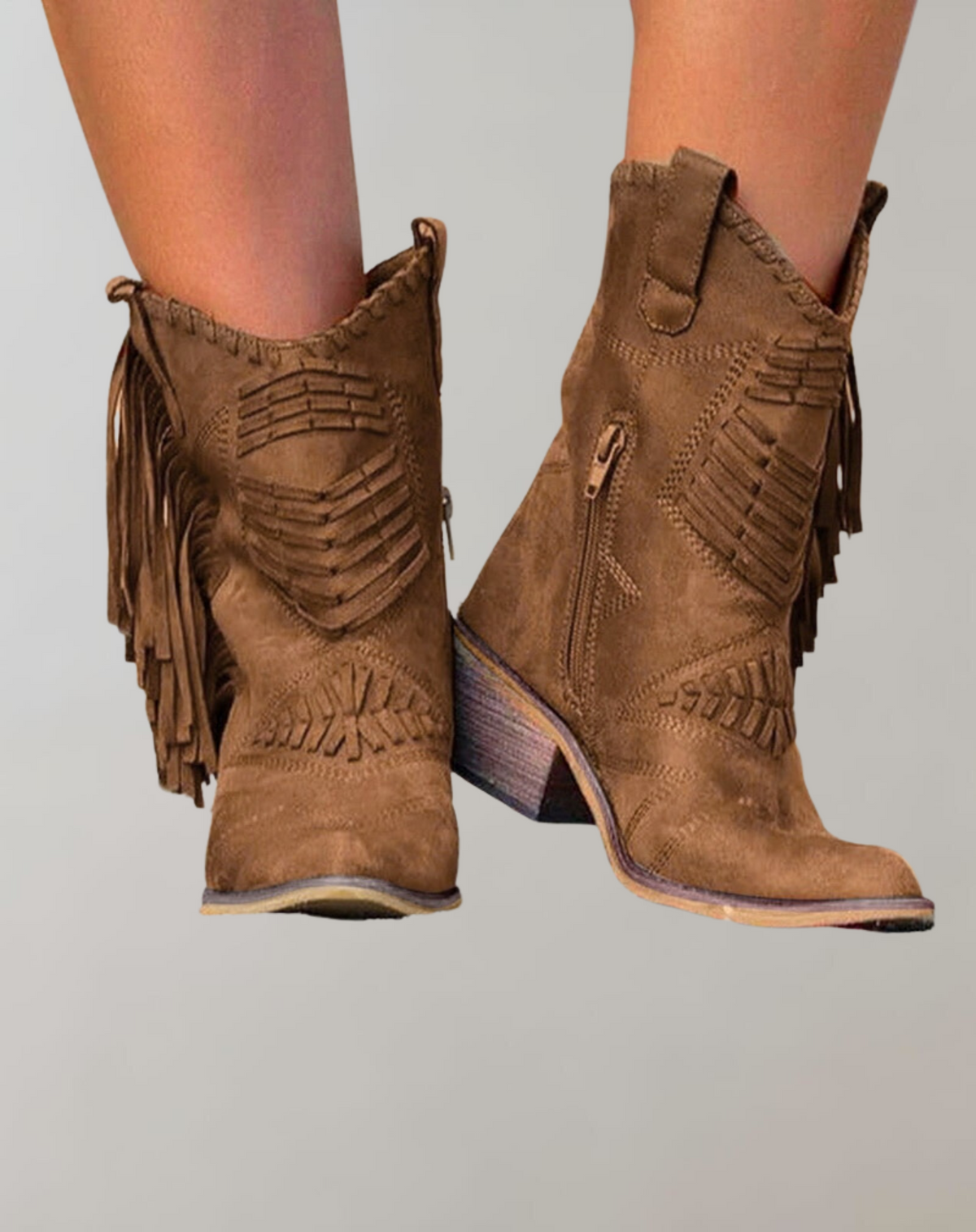 Stiefel Damen | Fransen & Western-Stickerei