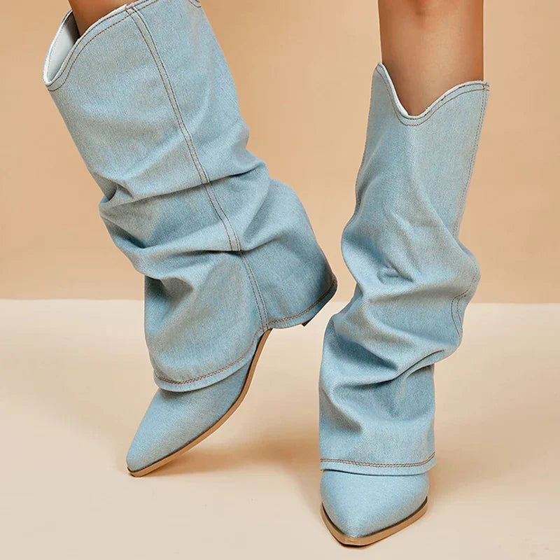 Stiefel Damen | Kniehoch & Spitze Kappe mit Absatz