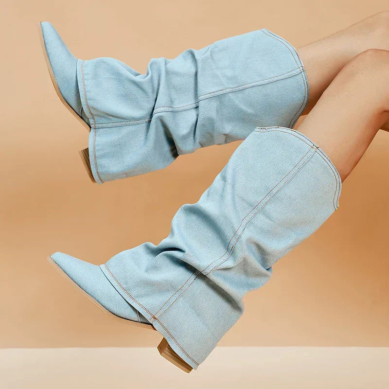 Stiefel Damen | Kniehoch & Spitze Kappe mit Absatz