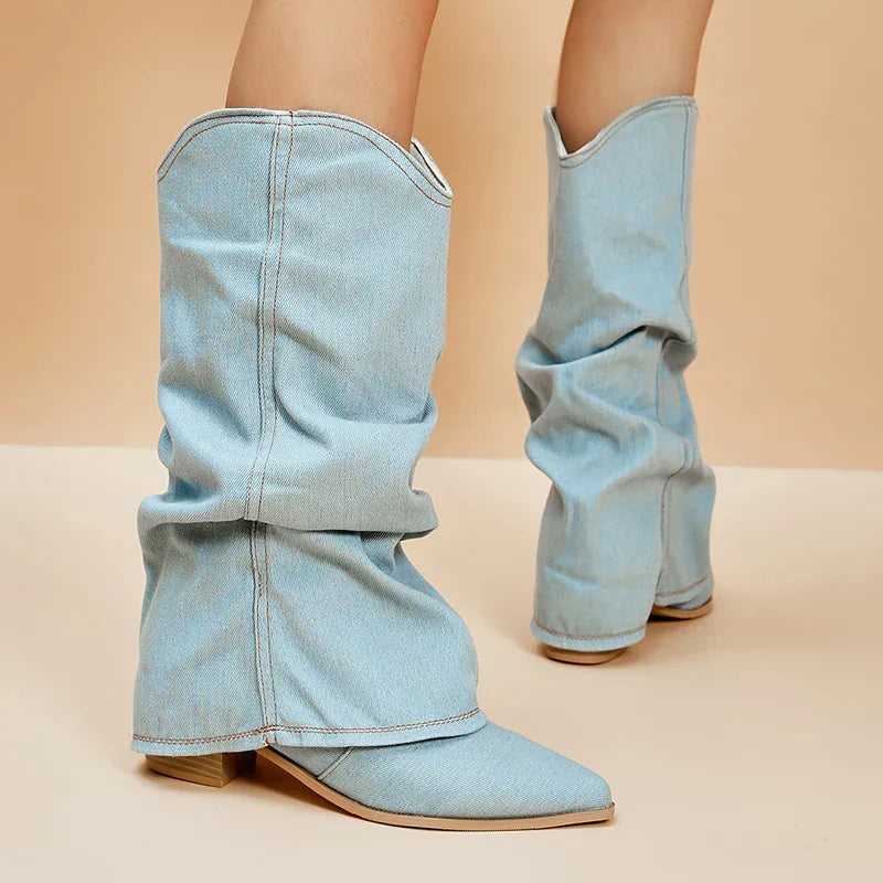 Stiefel Damen | Kniehoch & Spitze Kappe mit Absatz