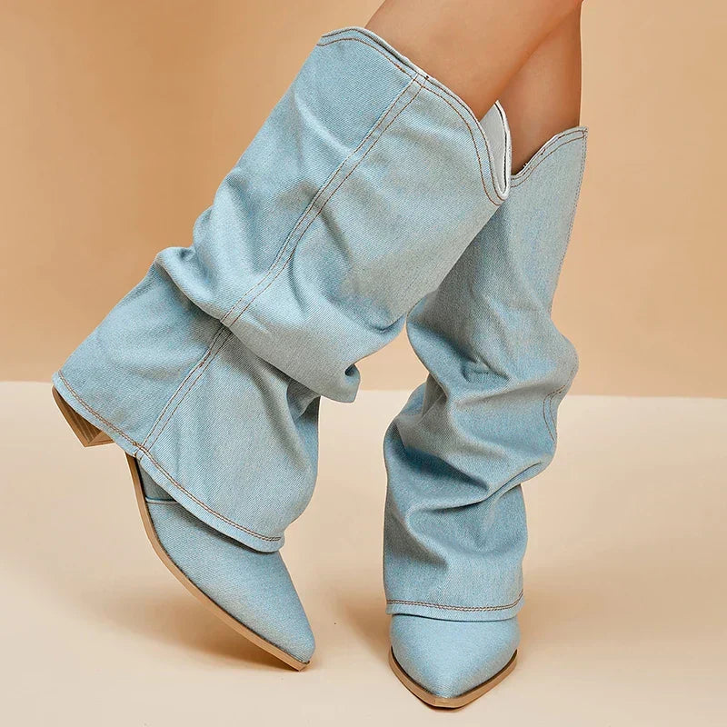 Stiefel Damen | Kniehoch & Spitze Kappe mit Absatz