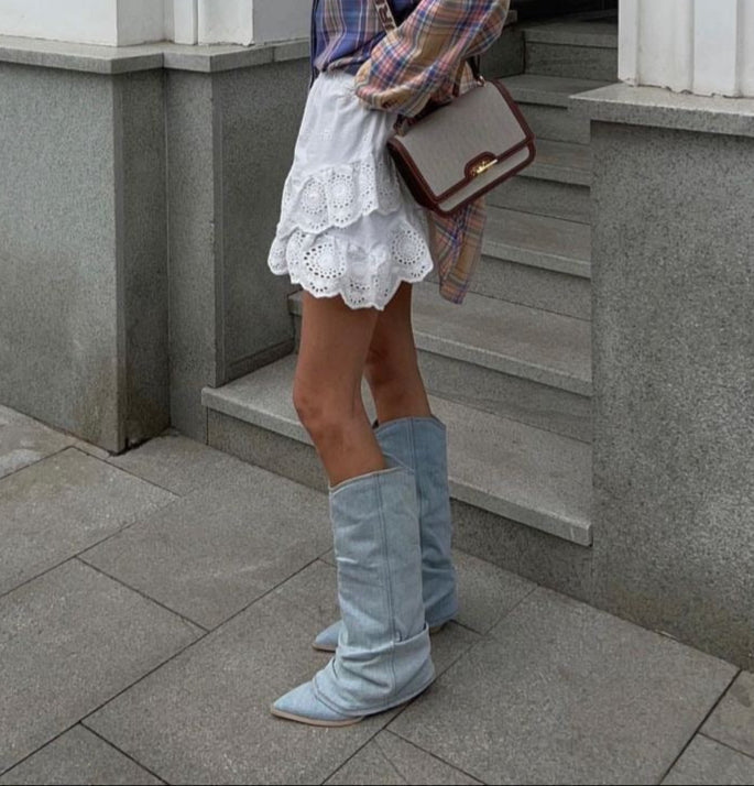 Stiefel Damen | Kniehoch & Spitze Kappe mit Absatz