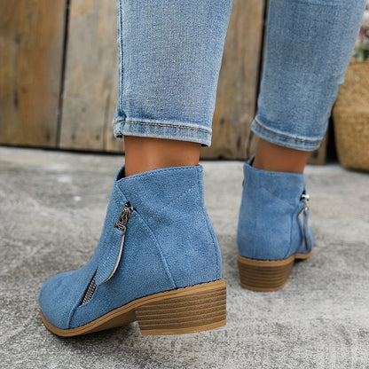 Stiefel Damen | Knöchelhoch & Seitlicher Zipper