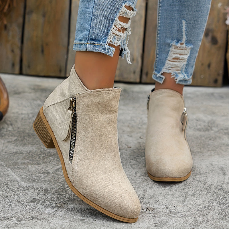 Stiefel Damen | Knöchelhoch & Seitlicher Zipper