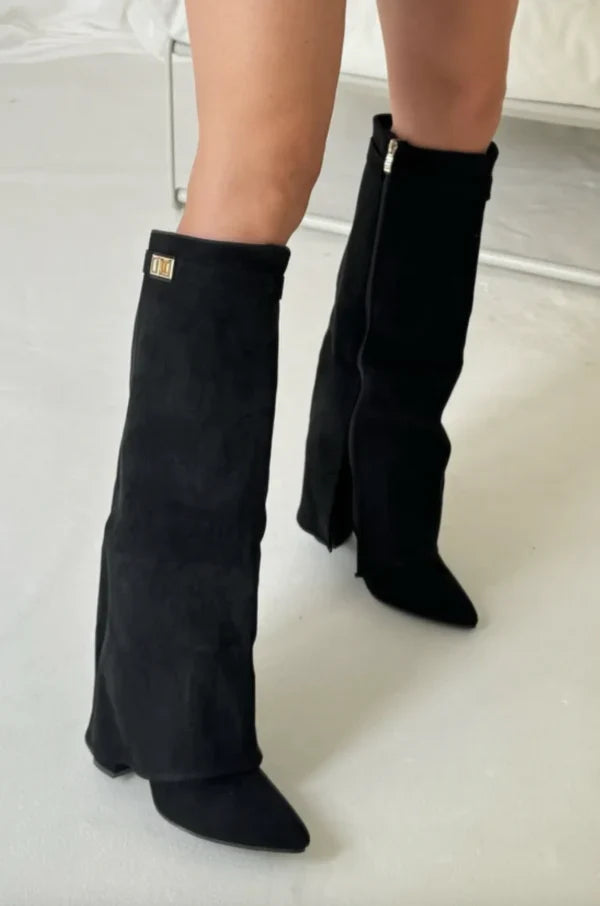 Stiefel Damen | Umschlag-Schaft & Metallschnalle