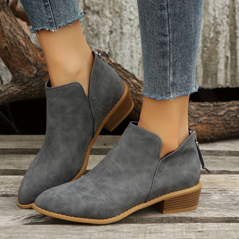 Stiefeletten Damen | Blockabsatz & Spitze Form