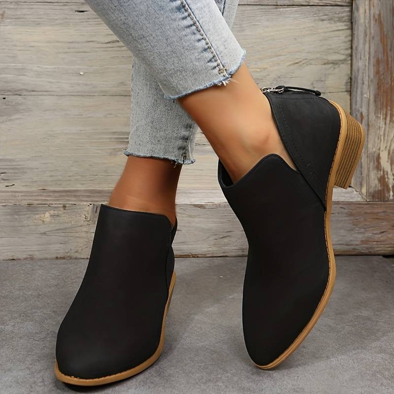Stiefeletten Damen | Blockabsatz & Spitze Form