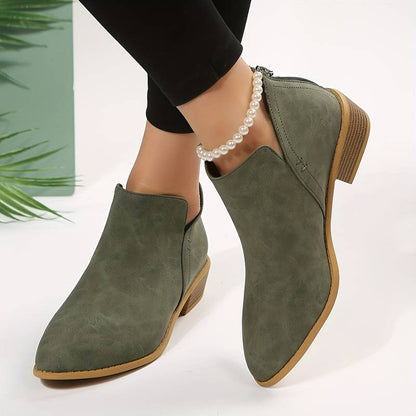 Stiefeletten Damen | Blockabsatz & Spitze Form