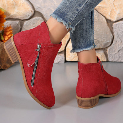 Stiefeletten Damen | Spitze Kappe & Seitlicher Zipper