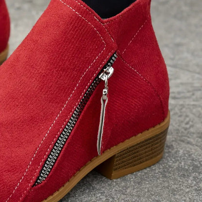 Stiefeletten Damen | Spitze Kappe & Seitlicher Zipper