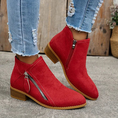 Stiefeletten Damen | Spitze Kappe & Seitlicher Zipper