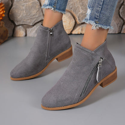 Stiefeletten Damen | Spitze Kappe & Seitlicher Zipper