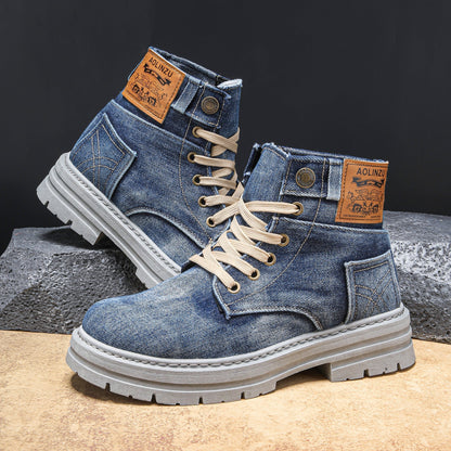 Stiefeletten Herren | Schnürboots im Used-Look
