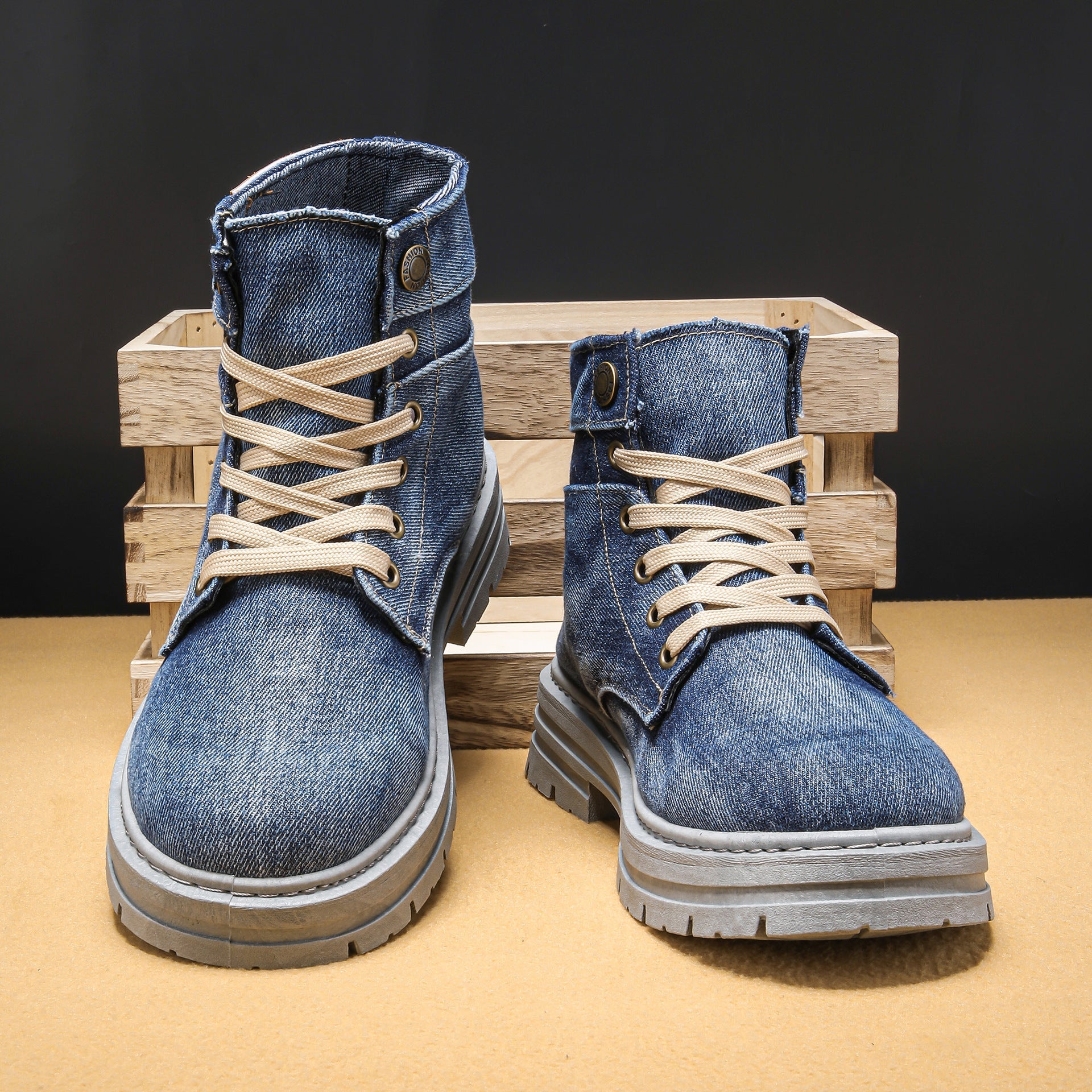 Stiefeletten Herren | Schnürboots im Used-Look