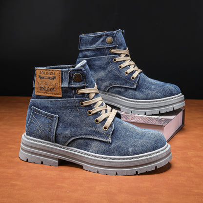 Stiefeletten Herren | Schnürboots im Used-Look