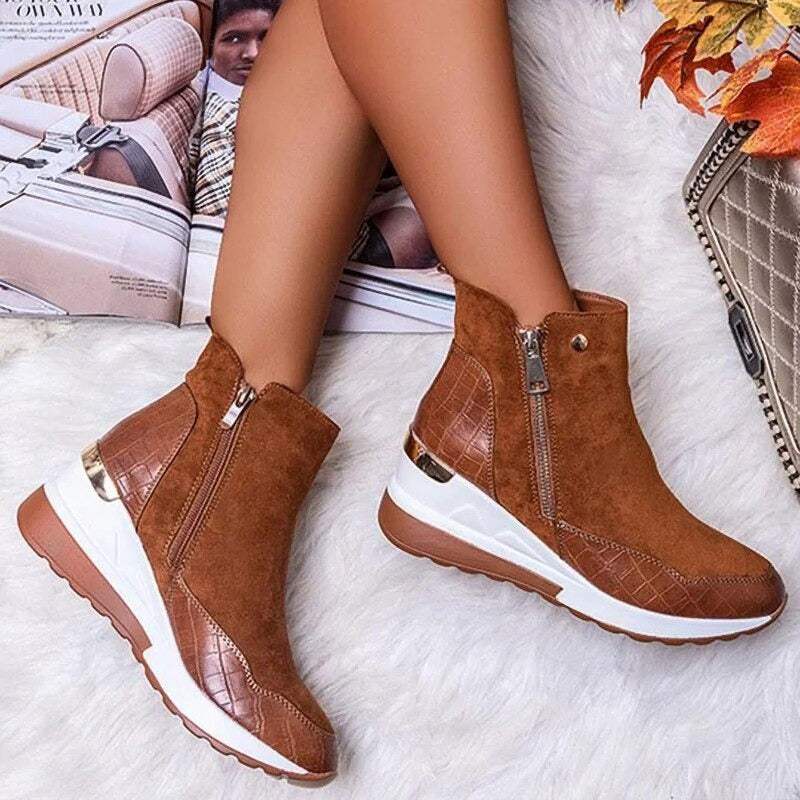 Stiefeletten für Damen | Mit Reißverschluss | Bequeme Innensohle