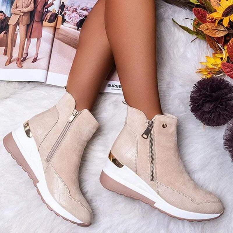 Stiefeletten für Damen | Mit Reißverschluss | Bequeme Innensohle