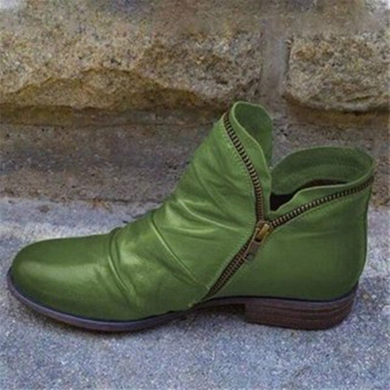 Stiefeletten für Damen, seitlicher Reißverschluss, Raffdetails | Komfort für jeden Tag