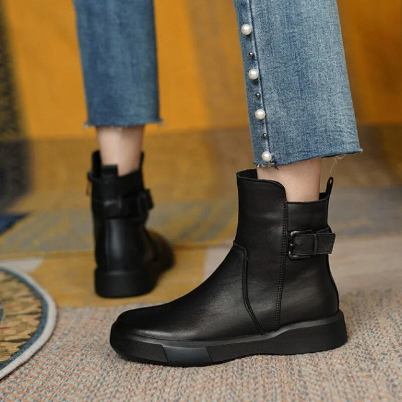 Stiefeletten für Damen, seitlicher Schnallenverschluss | Komfortpassform
